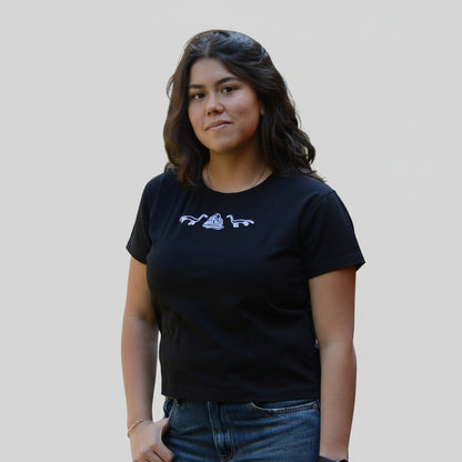 T-Shirt Bordado Nessie/Rocas Mujer Slim Fit