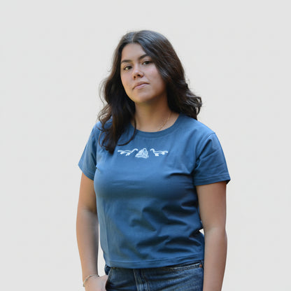 T-Shirt Bordado Nessie/Rocas Mujer Slim Fit